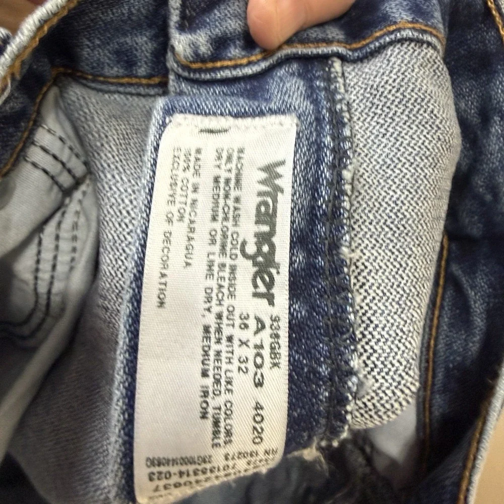 Wrangler Cowboy Cut Original Fit Jeans 1013MWZ Stonewashed Men's 36 x 32 NWT